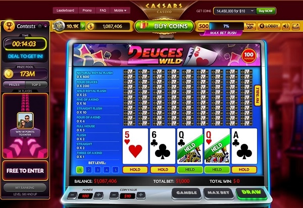 odds deuces wild video poker